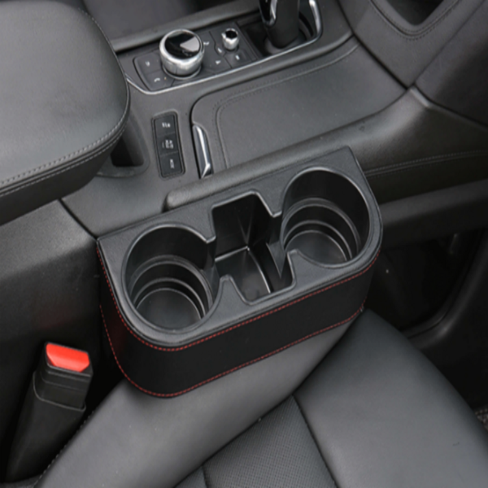 네옴유통 차량용 수납함 컵홀더 자동차 틈새 수납 사이드포켓, 블랙, 1개