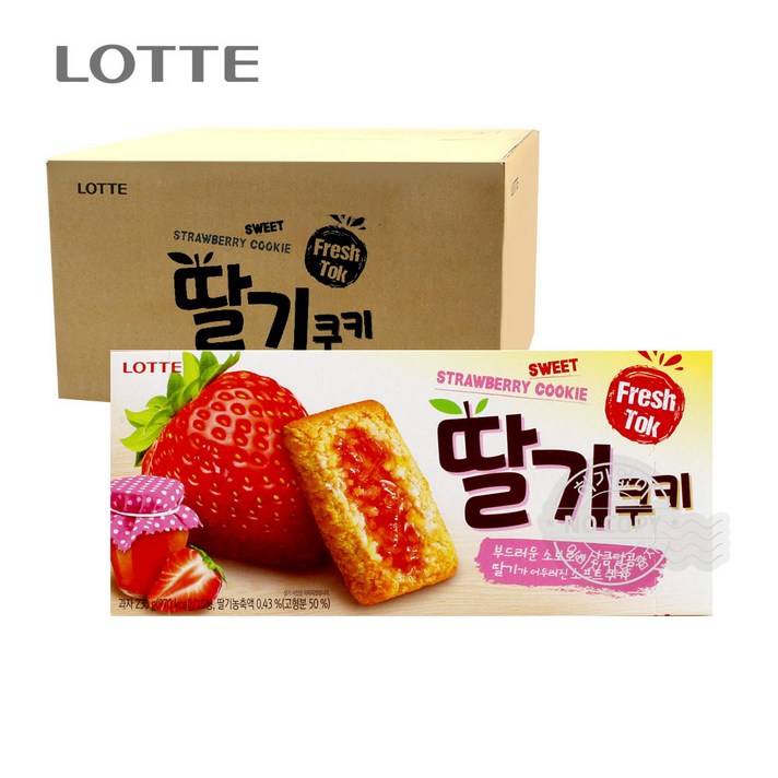 롯데 I75-[박스]딸기쿠키230g 12입, 12개, 230g