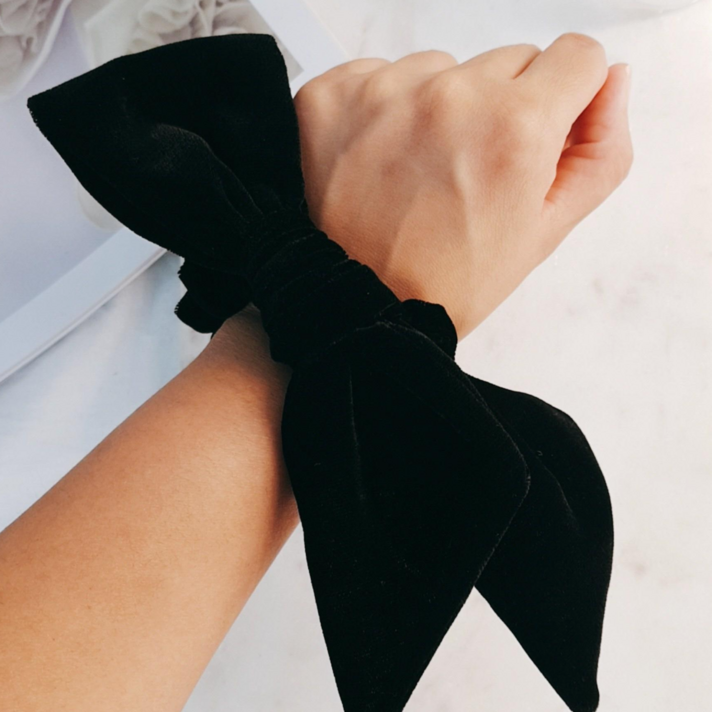 보들 벨벳 언발리본 데일리 곱창밴드 머리끈 2color