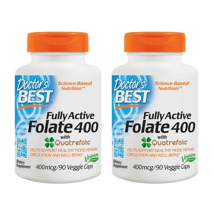 닥터스베스트 풀리 액티브 폴레이트 400mcg 베지 캡, 90개입, 2개