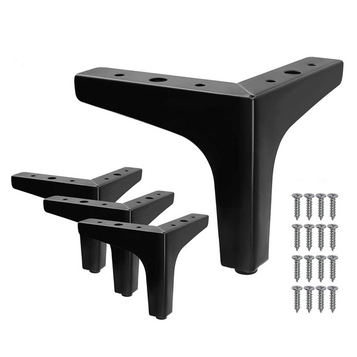 4pcs 5.3 인치 가구 다리 현대적인 스타일 가구 소파 테이블 캐비닛 찬장에 대 한 트리플 맥석 피트, 하나, 검정