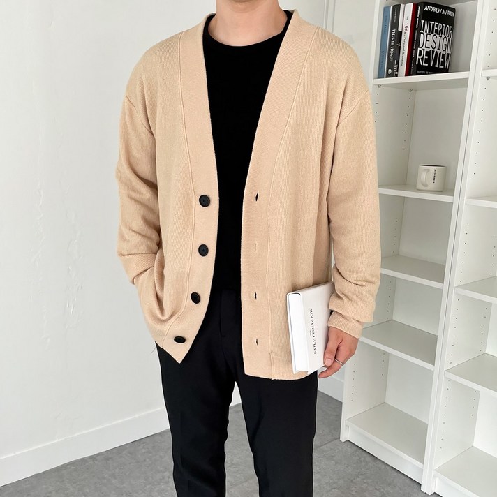남자 루즈핏 사계절 데일리 무지 니트 가디건(10COLOR)