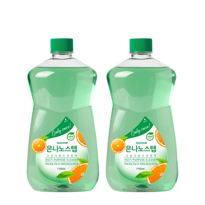 은나노스텝세정제3 알뜰리필세트 은나노스텝 시즌3 다용도, 2개, 1.1L