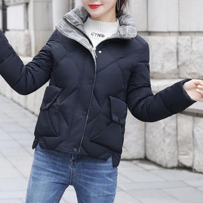kirahosi 캐주얼 여성 숏 패딩 점퍼 야상 아우터 추동 패션 276호+ 덧신 증정 Diwtjg6