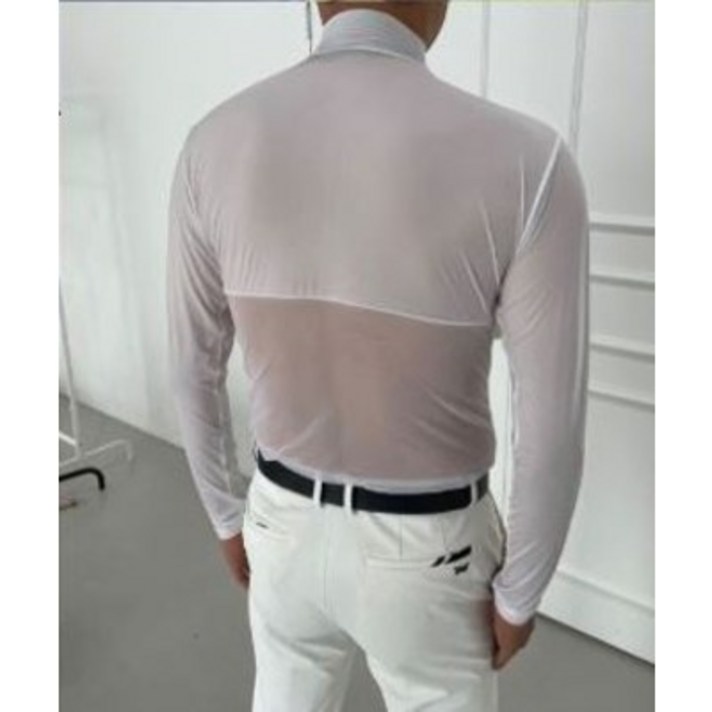 남성 골프 이너웨어 냉감 아이스 쿨 티셔츠 메쉬 여름 자외선차단 이너 골프복 검정색 흰색