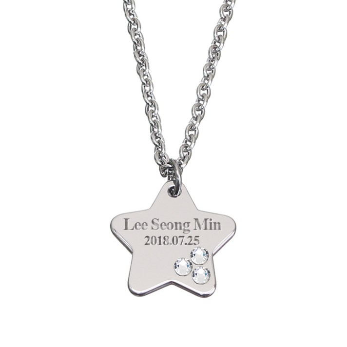 써지컬스틸 미아방지목걸이 양면각인 큐빅세팅, 양면+하트(큐빅세팅), 고방, 5세이하:33+여유3