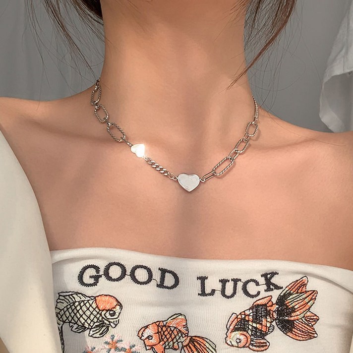 아이엘 투미니하트 사슬 목걸이[써지컬스틸]