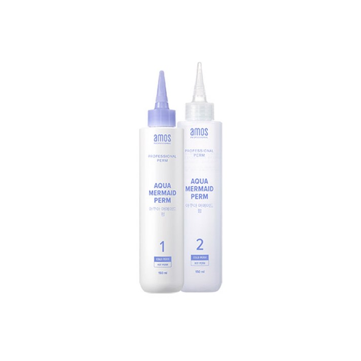 아모스프로페셔널 아쿠아 머메이드펌 파마약 모든모발용 1제 150ml + 2제 150ml 세트, 1세트