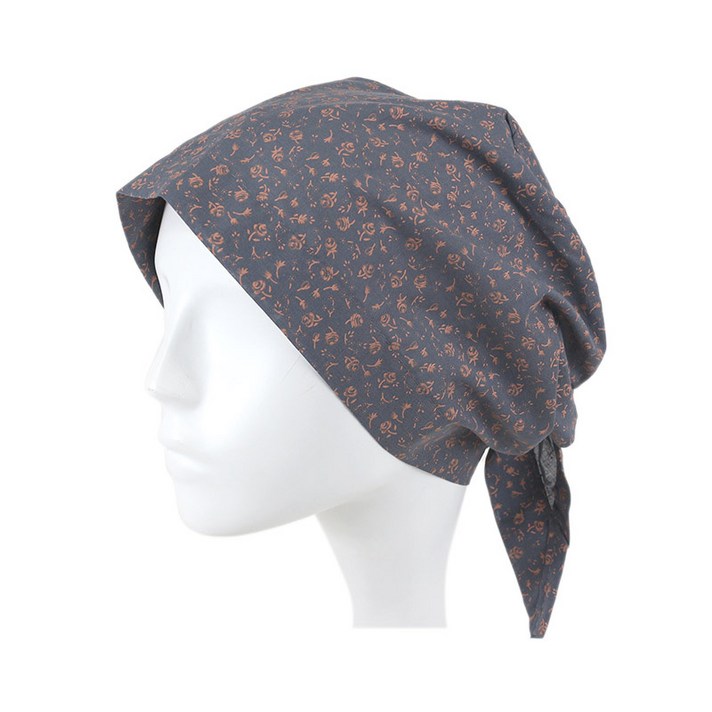 사계절 미니로즈 뒷리본 순면 비니 두건 중년 모자