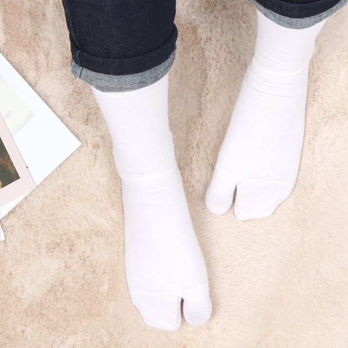 여자 남자 중목 무지 컬러 타비양말 족발 쪼리 타비삭스 3켤레