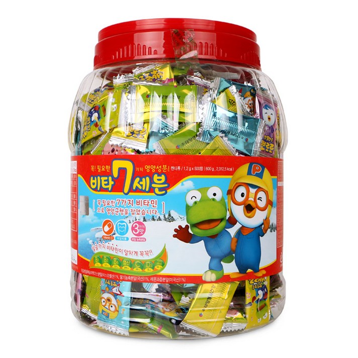 뽀롱뽀롱 뽀로로 비타 세븐 비타민, 500정, 1개