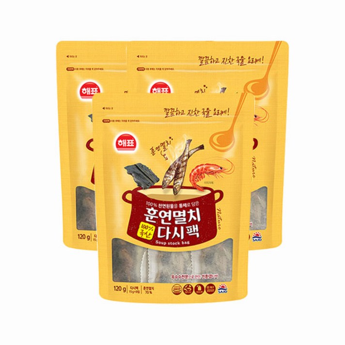 사조해표 훈연멸치 다시팩 120g [8개입] X 3봉, 단품, 단품