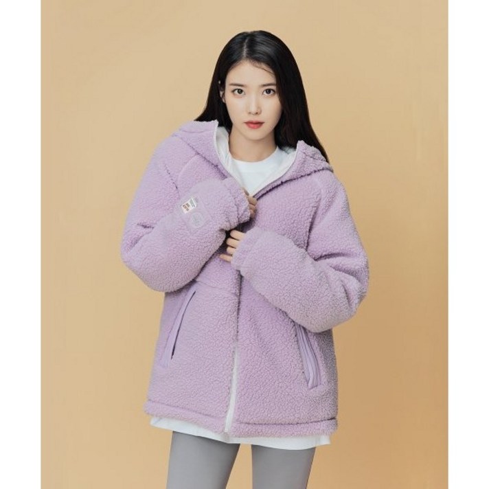 블랙야크 아이유패딩 후리스 U마카롱듀오플리스다운후디자켓 양털 양면 리버시블 숏패딩 공용