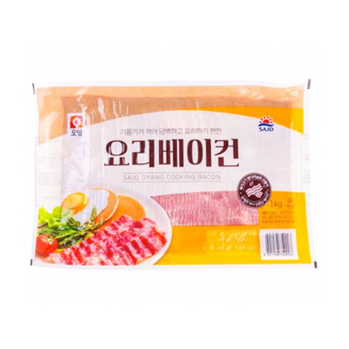 [퀴클리몰] 사조오양 요리 베이컨 1kg, 1개, 1000g