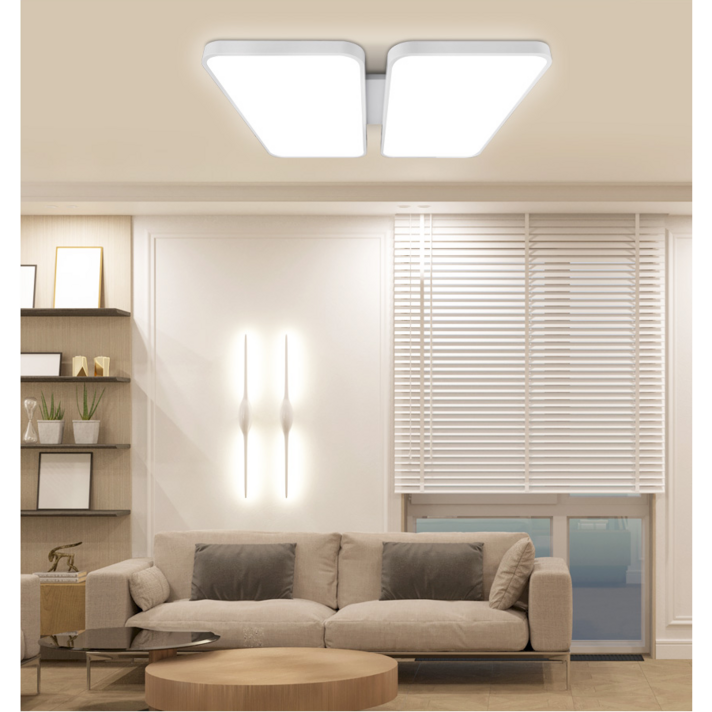 연하 LED 미쁘다 거실4등 120W 삼성칩 주광색 플리커프리, 화이트