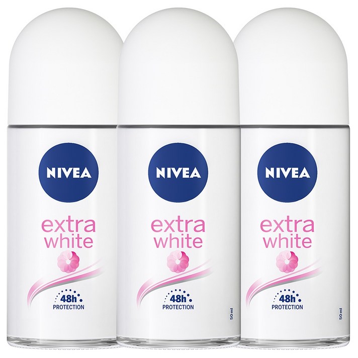 니베아 롤온 엑스트라 화이트 데오드란트, 50ml, 3개