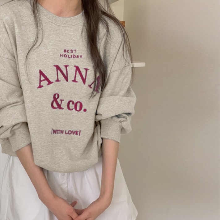 마이쏭 ANNA자수레터링맨투맨 여성용 신상