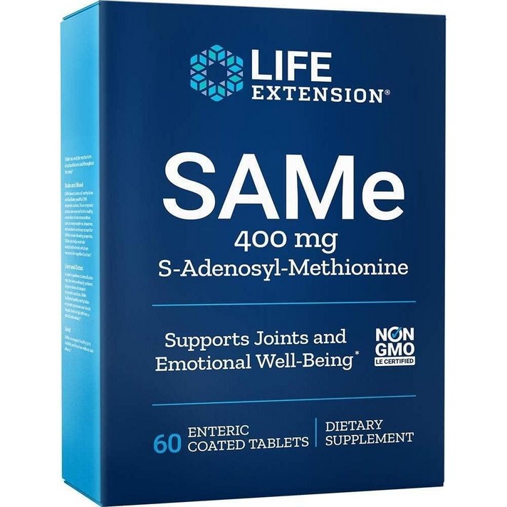 Life Extension 라이프익스텐션 SAMe 400mg 아데노실 메티오닌 60정, 1개, 1