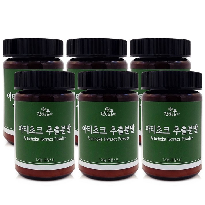 건강을품다 프랑스산 아티초크 추출 분말 가루 효능 120g, 6개