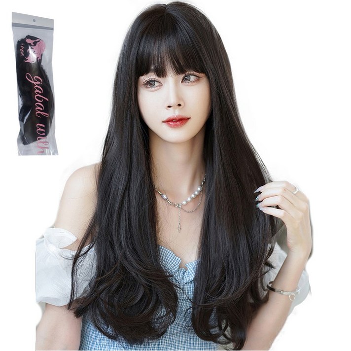  이쁘다샵 가발위드 웨이브 50cm 나인 볼륨 헤어피스 9피스 1세트, 네츄럴블랙 