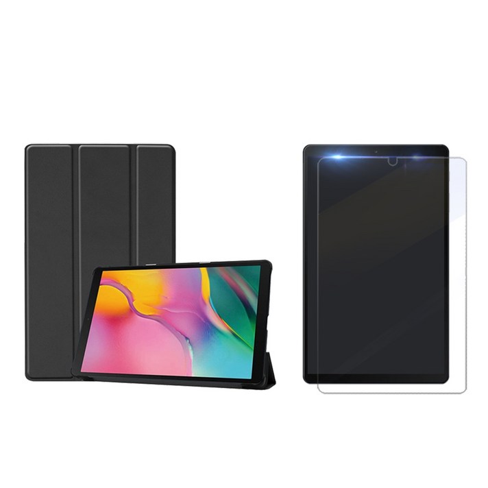 11 삼성 갤럭시탭A 10.1 2019 북커버 케이스강화유리 액정보호필름 SMT510 T510N T515 T515N