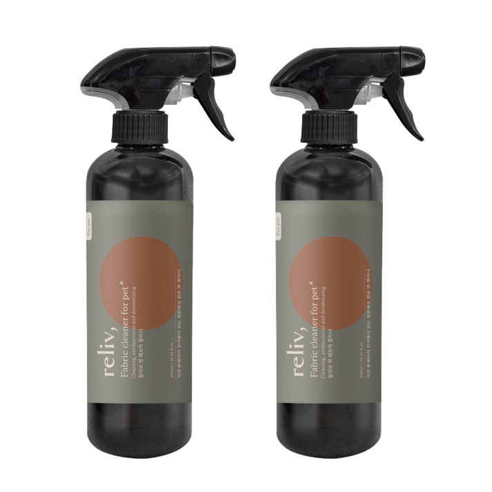 릴리브 패브릭 세정제 소파 러그 클리너 강아지 소변 냄새 탈취 얼룩 제거제, 2개, 500ml