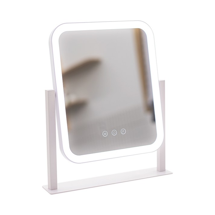 비욘드퍼니싱 LED 화장대 탁상 거울, 1개, 라운드 LED라인조명