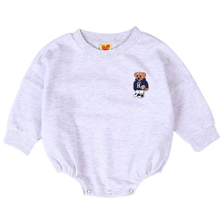 하트베이비 데일리룩 유아용 곰돌이 자수 수트