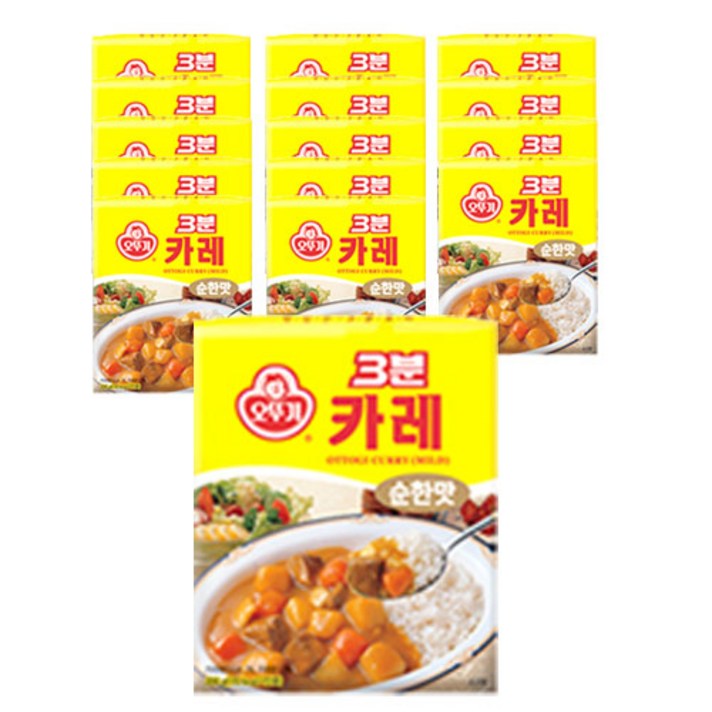 오뚜기 3분 카레 순한맛, 200g, 15개