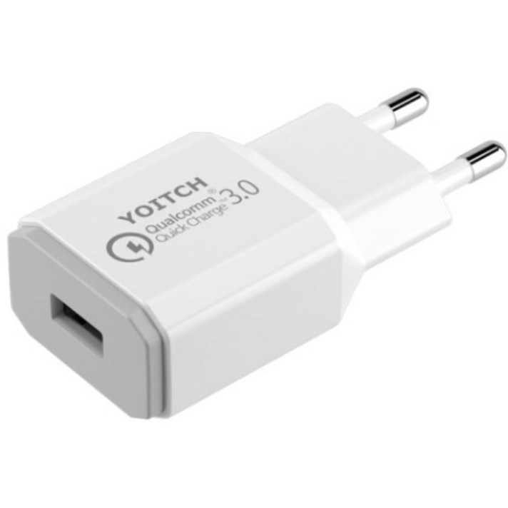 요이치 3.0 USB 고속 아답터 충전기 XM-QC3.0, 화이트, 1개