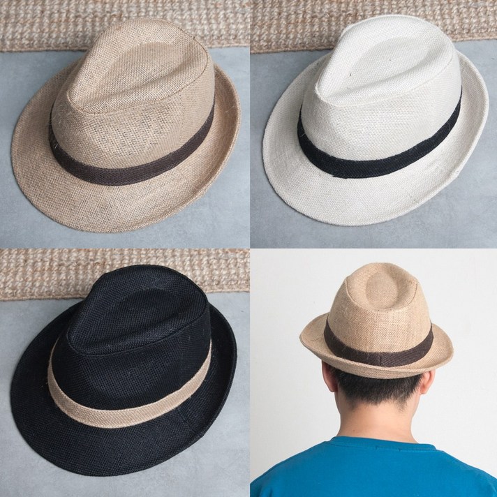 YC 빅사이즈 밀짚모자 페도라 여름 커플 ~ 64cm
