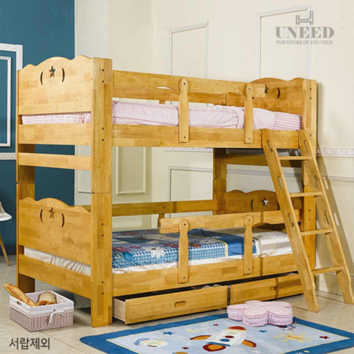 유니드 스타 원목 2층침대 이층침대, 내추럴