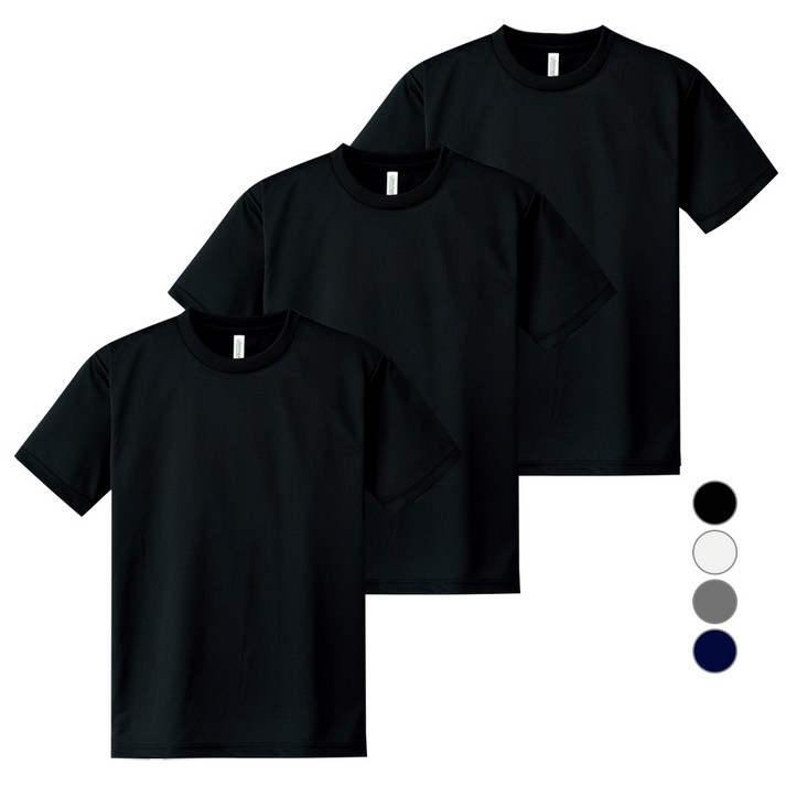 티팜 남녀공용 냉감 통기성 기능성 드라이쿨 라운드 반팔티셔츠 3p