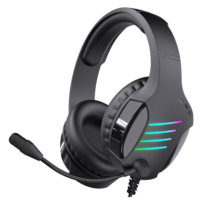아이리버 노이즈 캔슬링 마이크 레이보우 LED USB 게이밍 헤드셋, EQwearG7H, 블랙 아이리버 노이즈 캔슬링 마이크 레이보우 LED USB 게이밍 헤드셋, EQwearG7H, 블랙