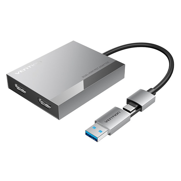 벤션 USB C타입 듀얼 HDMI 4K 60Hz 디스플레이링크 어댑터 ACXACXHB, 메탈실버, 1개 벤션 USB C타입 듀얼 HDMI 4K 60Hz 디스플레이링크 어댑터 ACXACXHB, 메탈실버, 1개