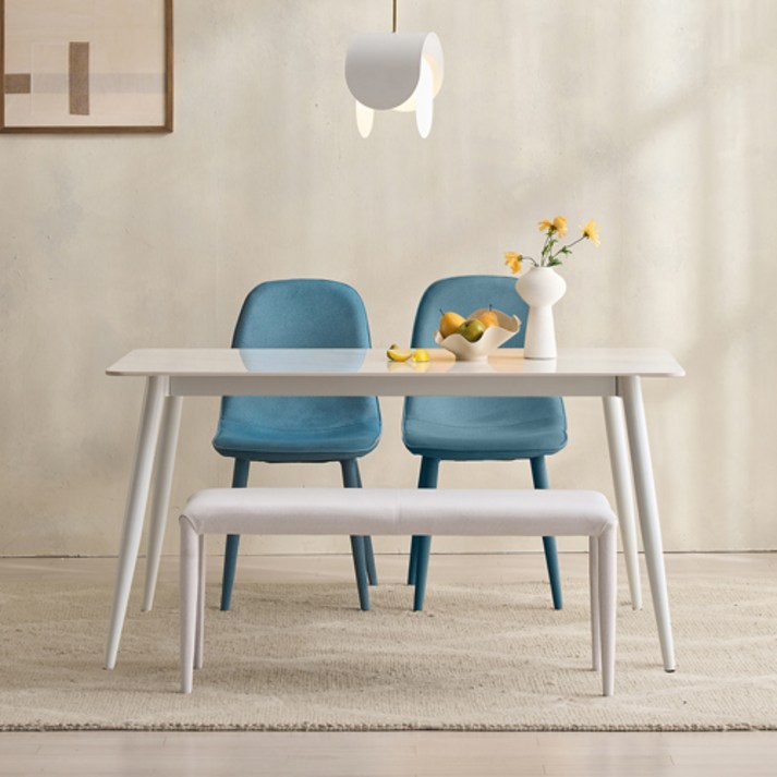 SAF 포코 식탁세트 4인용 1400 식탁 + 벤치 + 의자2p 세트 방문설치