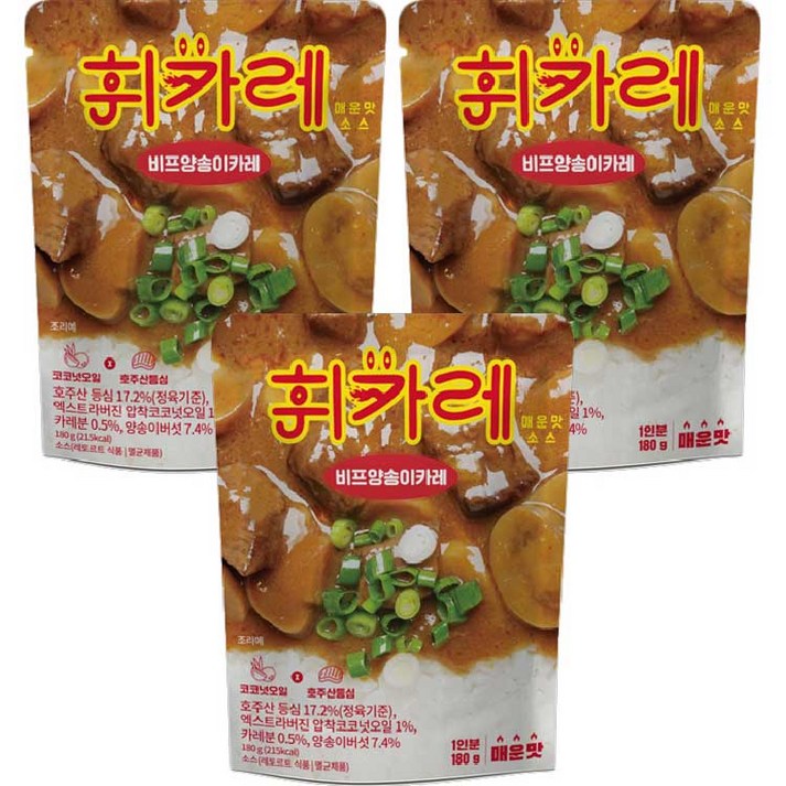 돌아온 한남동 휘카레 매운맛, 180g, 3개 20230205