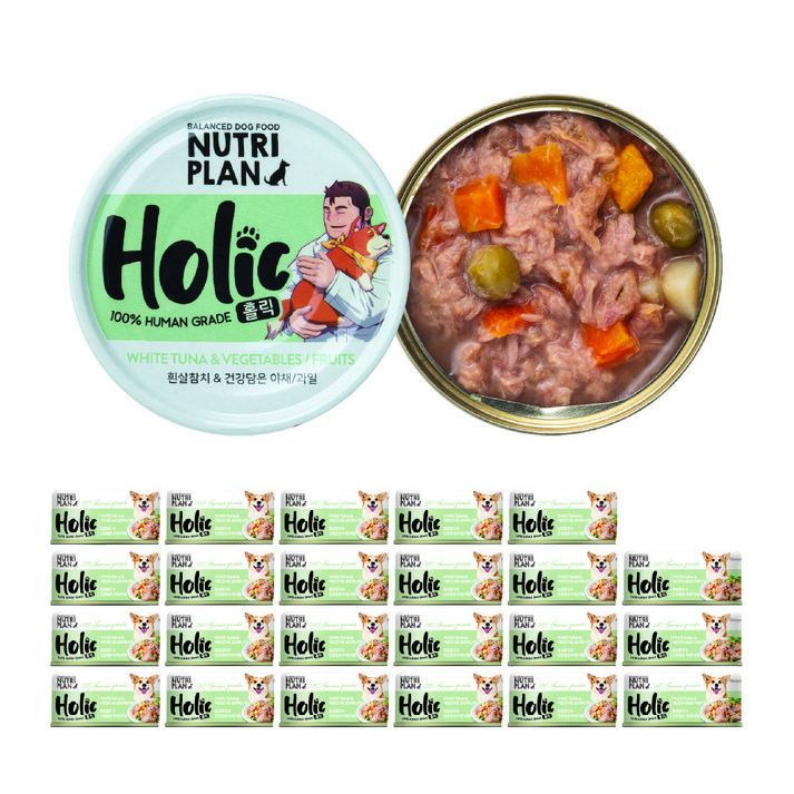 뉴트리플랜 홀릭 강아지 흰살참치 건강담은 야채 과일 85g, 24개, 흰살참치 야채 과일 혼합맛 뉴트리플랜 홀릭 강아지 흰살참치 건강담은 야채 과일 85g, 24개, 흰살참치 야채 과일 혼합맛
