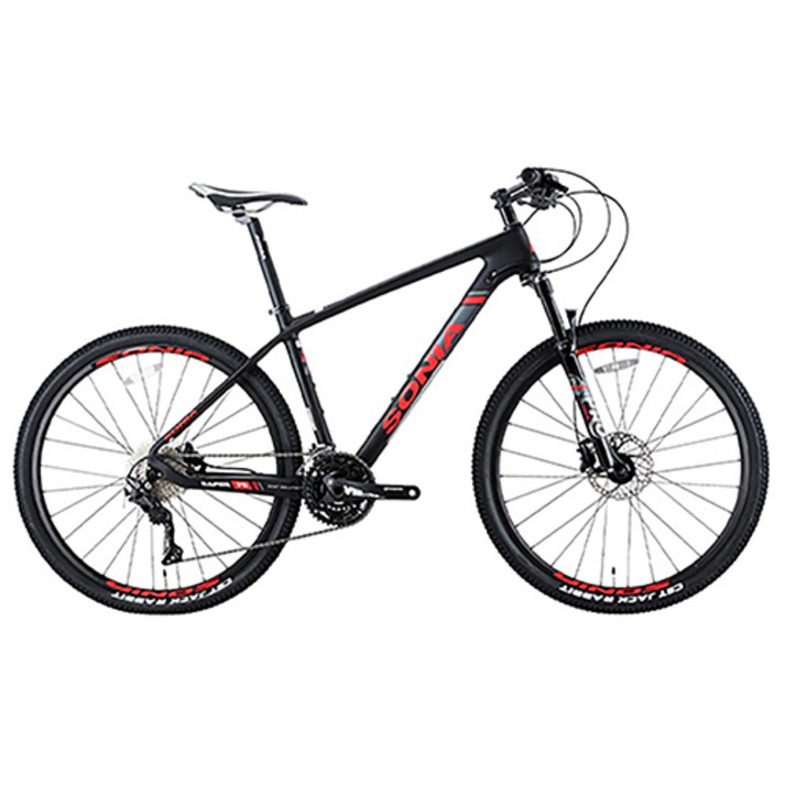 자전거22인치 소니아 카본 산악 시마노 반조립 MTB 자전거 17.5 라피드 79, 매트 블랙, 170cm