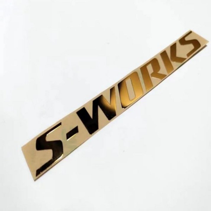 라이트닝사간에스웍스에스 데칼 스티커 자전거 프레임용 알루미늄 합금 헤드 라벨 사이클링 MTB 로드 실버 에스웍스