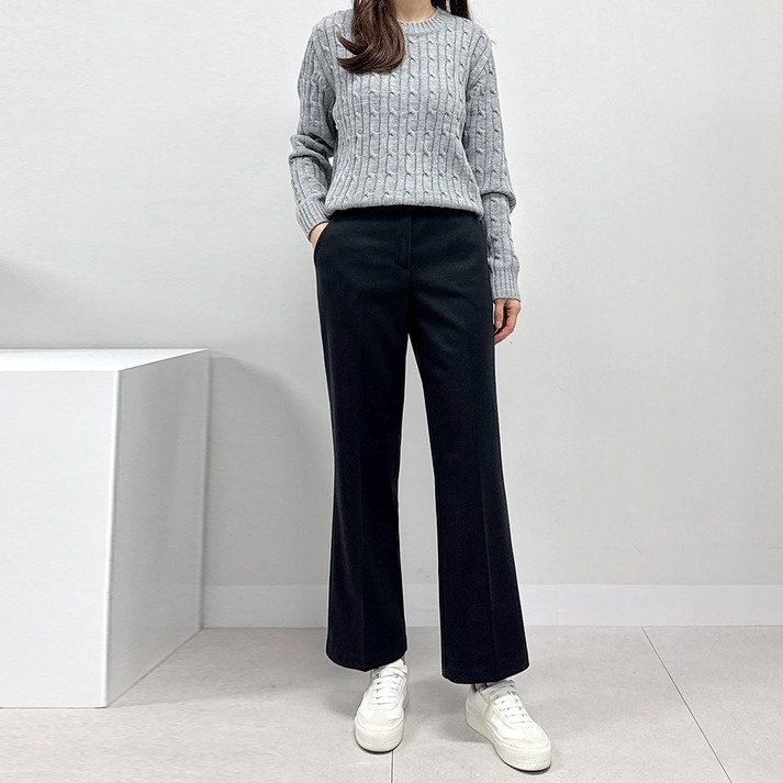 따뜻 헤이븐 기모 슬랙스 부츠컷일자 2가지 빅사이즈여성의류 스판 밴딩팬츠 키작녀 오피스룩 데일리룩 하객룩 유니폼 모직 여성 겨울바지