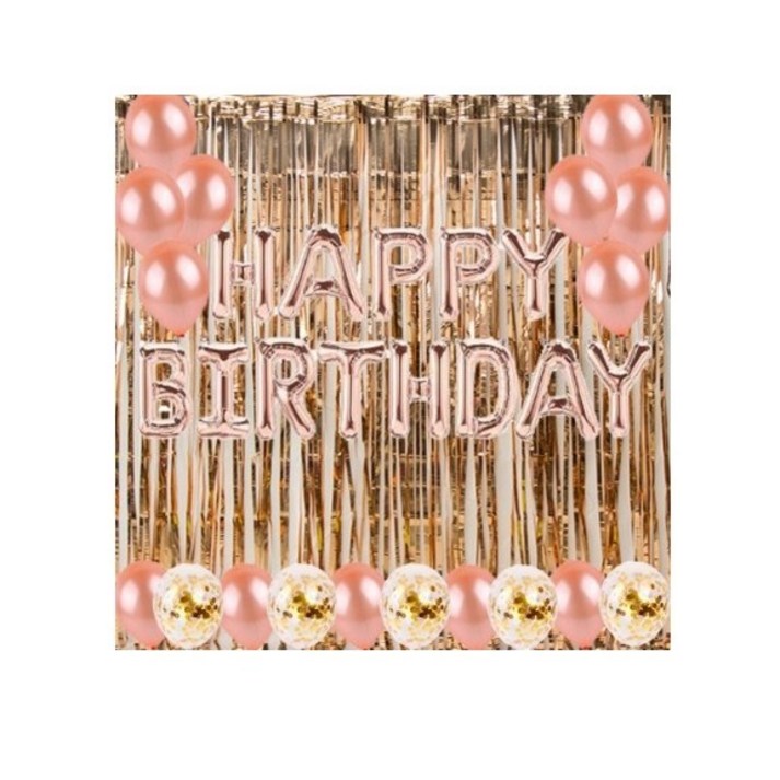 라이프그래피 생일풍선 가랜드  컨페티  커튼 세트