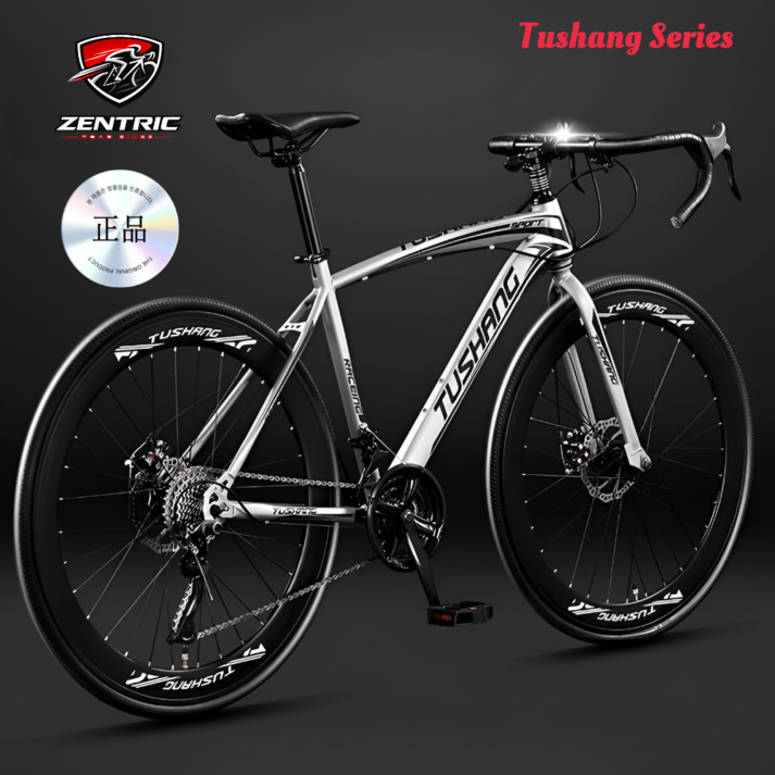 젠트릭 투생 700C 로드자전거 27단 다이내믹 가벼운 입문용 편안한 라이딩, 1개, 174cm, 2. ZE-메탈릭 그레이