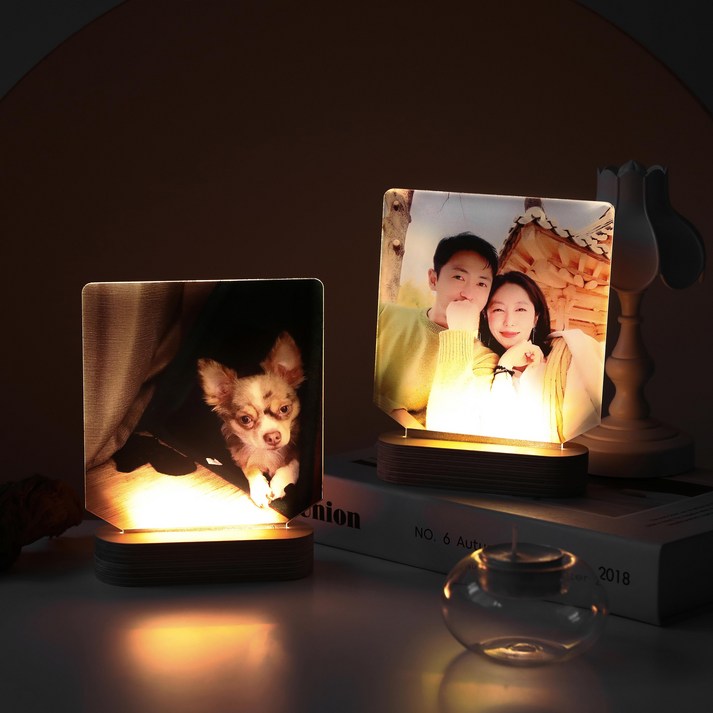 LED 주문제작 사진 드로잉 아크릴 무드등[집들이 기념일 커플 친구 어린이집 선물], 기본형(전체형/디자인형) + 어댑터