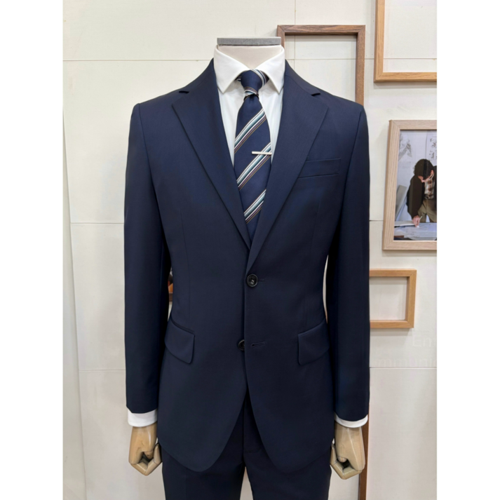 BON 25SS 네이비 솔리드 울스판 봄여름 셋업수트 남자 정장세트 BNESJA021 NY