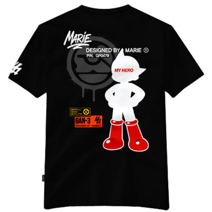 간쓰리 더히어로 국내생산 디자이너 반팔티