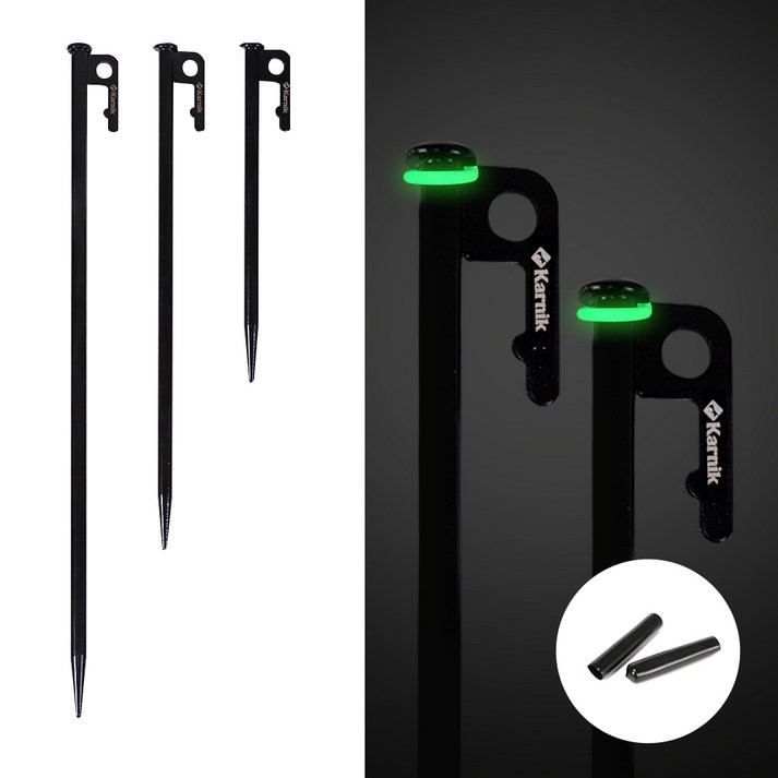 카르닉 단단한 캠핑 고강도 고강철 단조팩 세트 보호캡야광링파우치, 1개