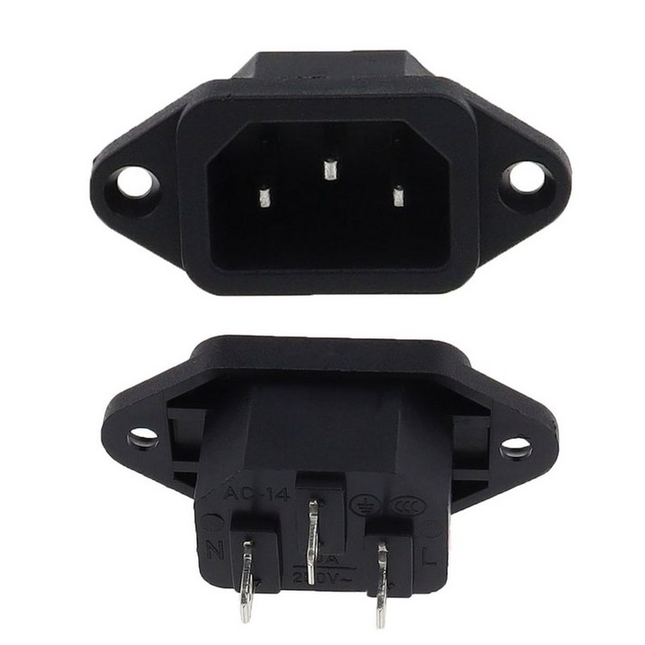 방수 캡이 있는 AC 전원 소켓 수 플러그 패널 충전 콘센트 14 커넥터 250V 10A 3 핀 1
