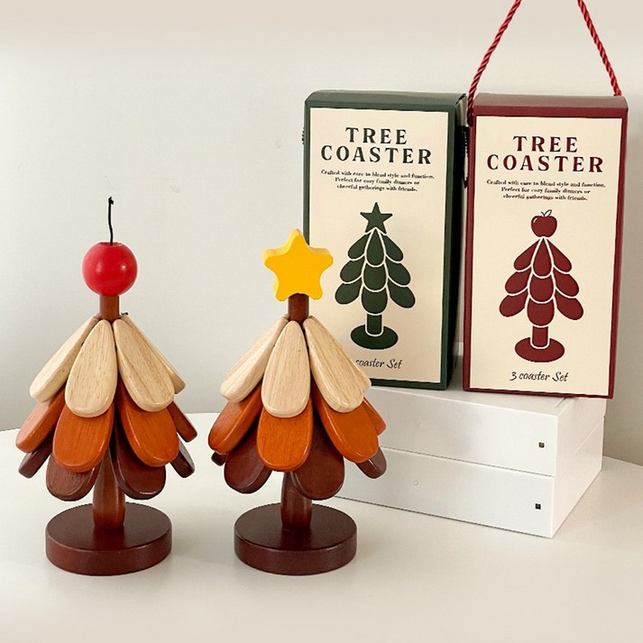 예쁜 원목 우드 트리 냄비받침 집들이 선물 세트