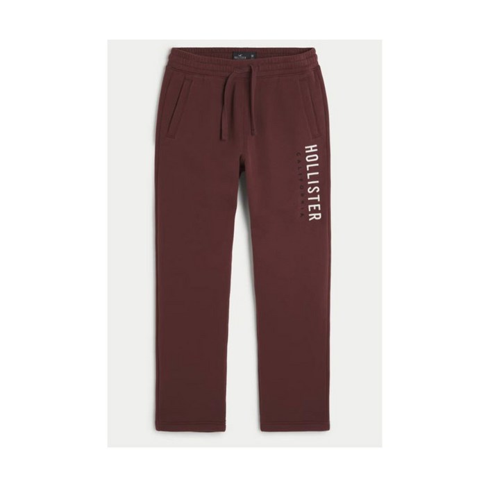 2. 뉴욕1 NEW 홀리스터 남자 케쥬얼 로고 스트레이트 기모 긴바지 BURGUNDY